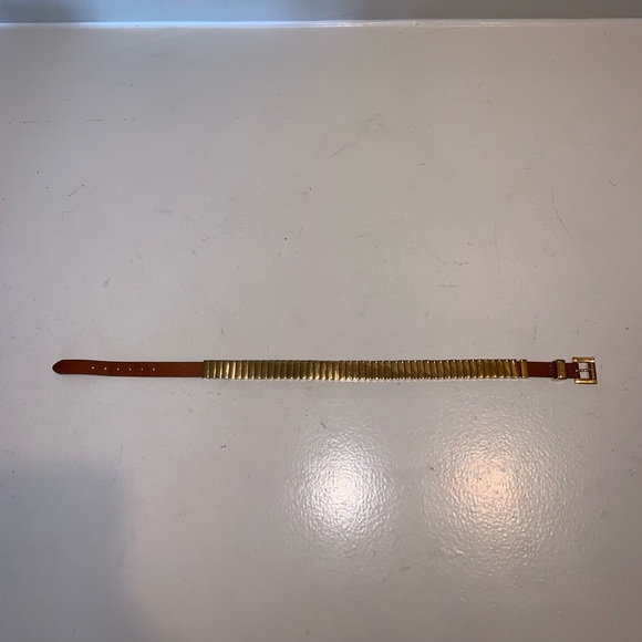 MK cognac leather & gold double wrap bracelet - Picture 3 of 8